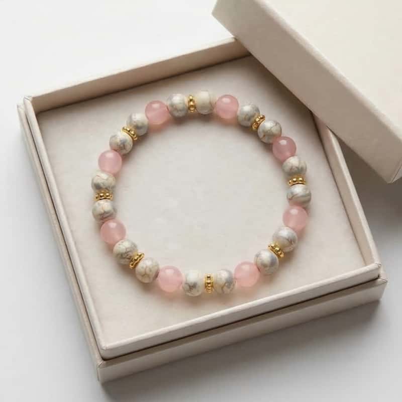 anxiety pink white contrast natural quartz womens