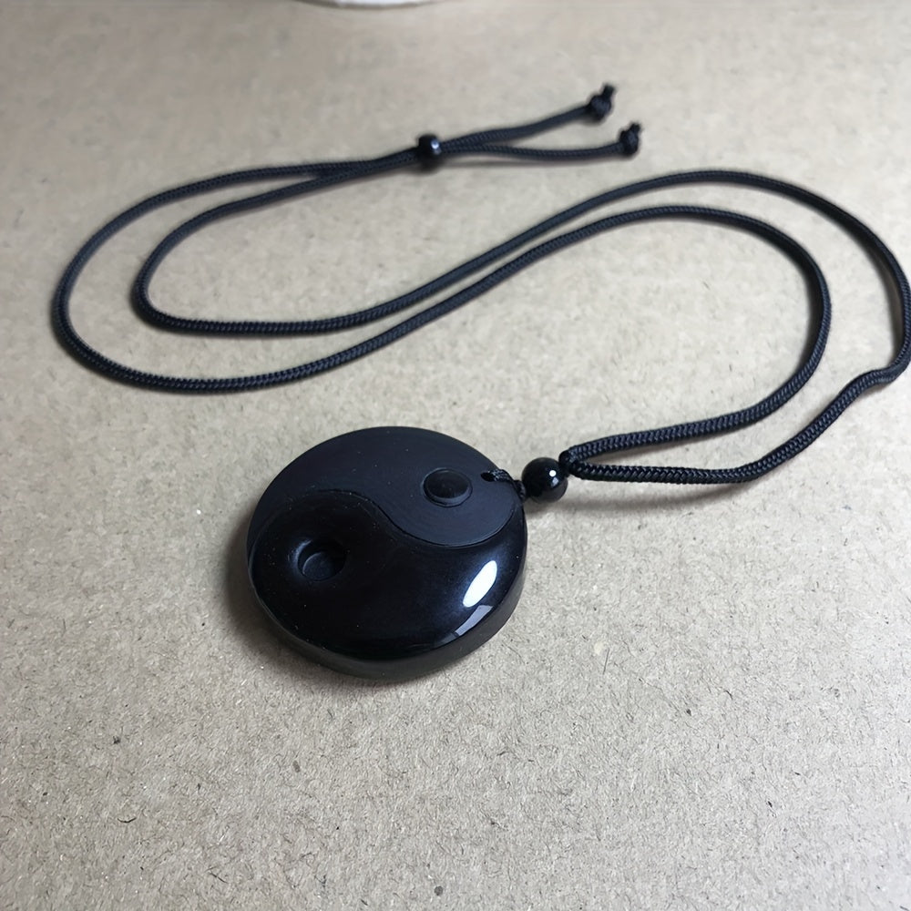 obsidian yin yang bagua pendant | temu Temu