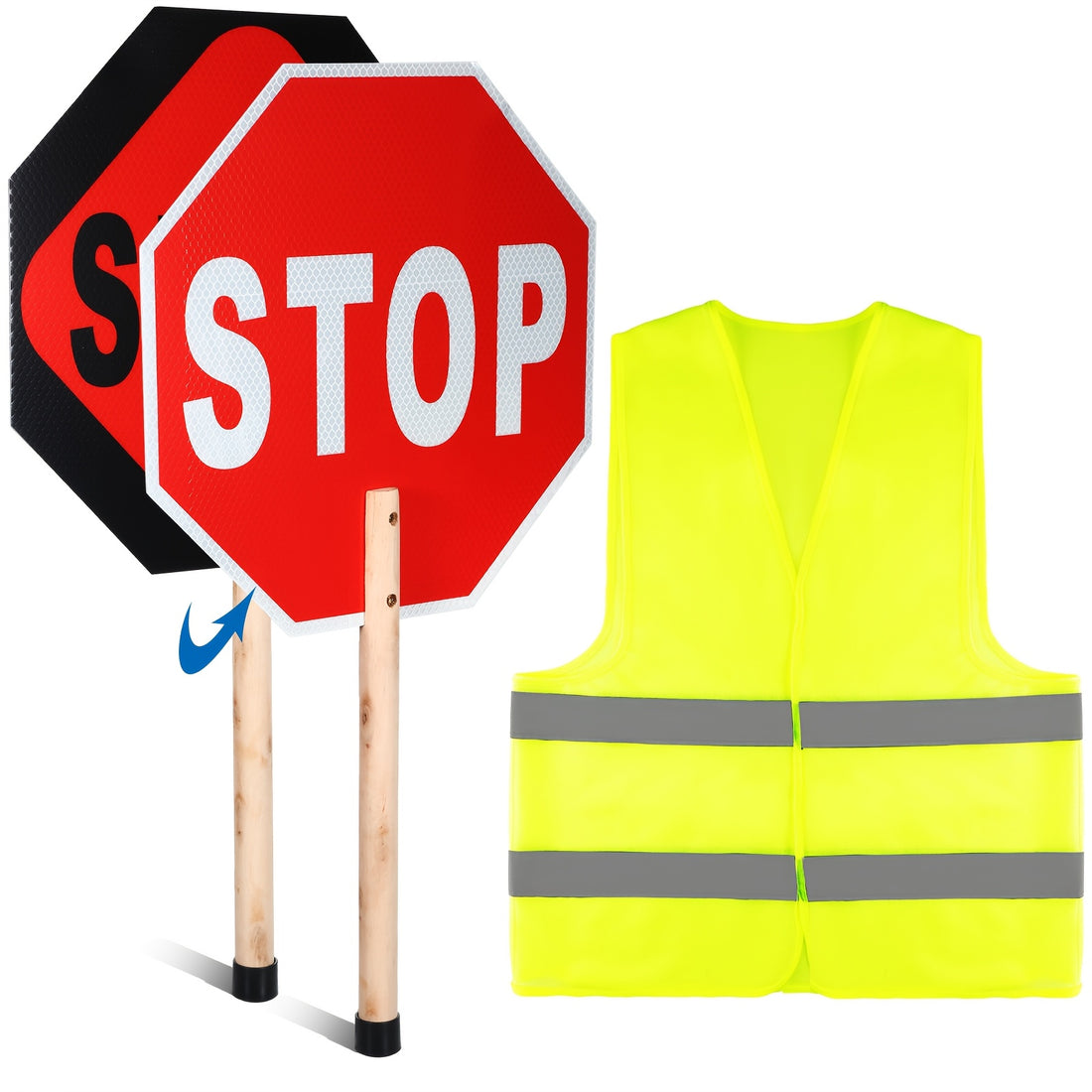 stop slow sign vest set 13 x 13 crossing