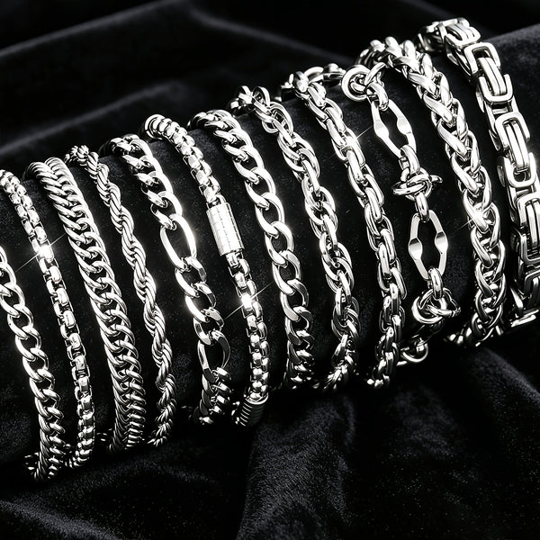 random 6pcs mens 304 304 stainless steel hip hop chunky