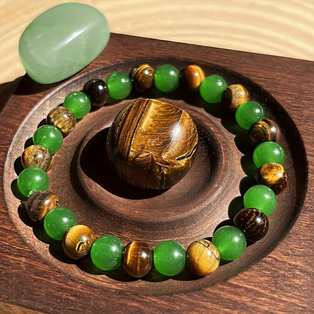 natural tigers eye stone bracelet handmade bohemian