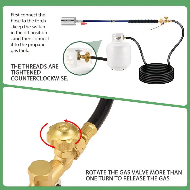 heavy duty propane torch burner kit long handle hose