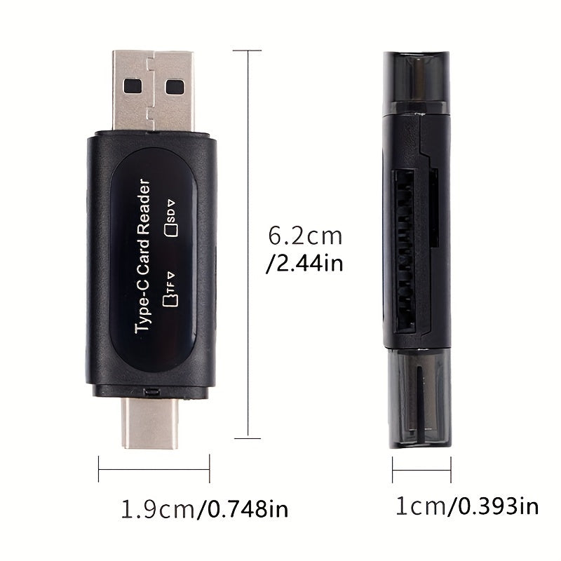 usb card reader 4in1 type c usb a hc card adapter dual