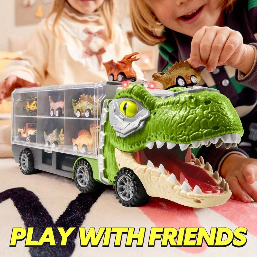 13 packs dinosaur truck toys kids transport