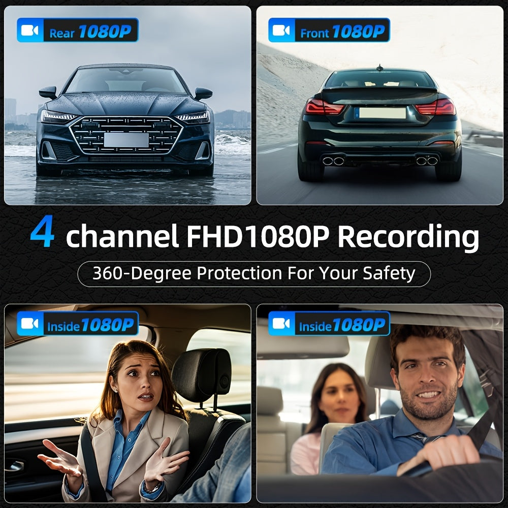 360 panoramic car dash cam fhd 1080p 4 0