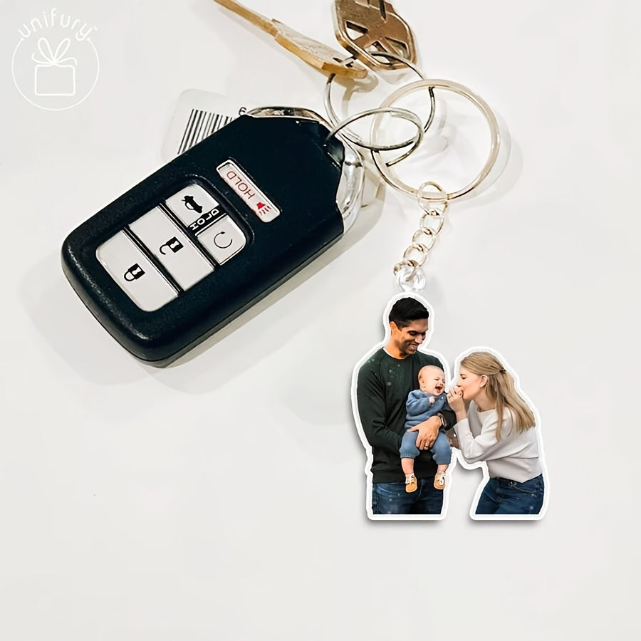 1 photo text keychain