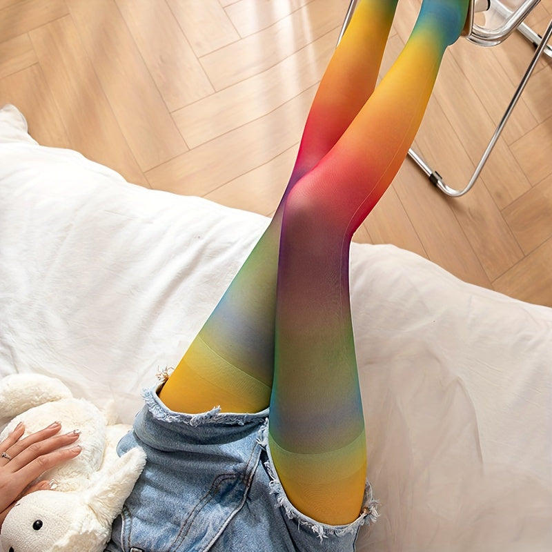 1 pair new gradient black stockings female personality