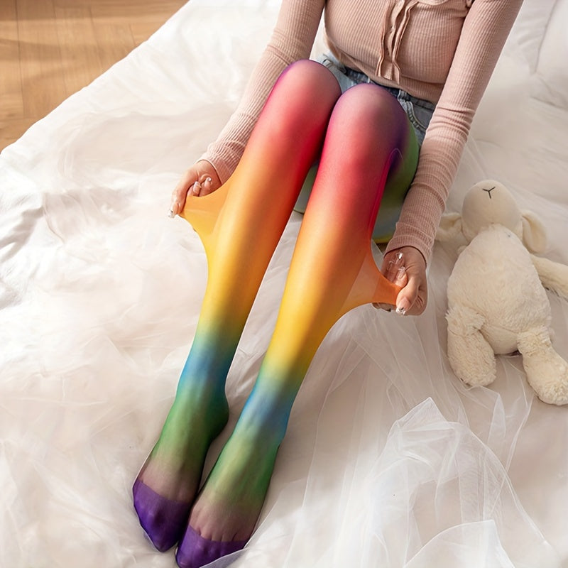 1 pair new gradient black stockings female personality