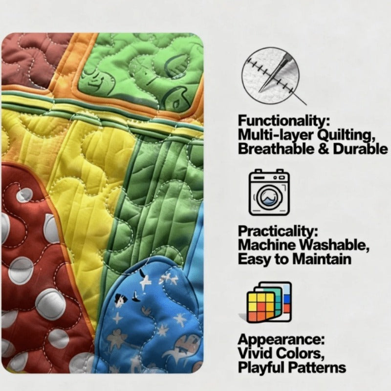 1pc colorful floral van print quilted duffel
