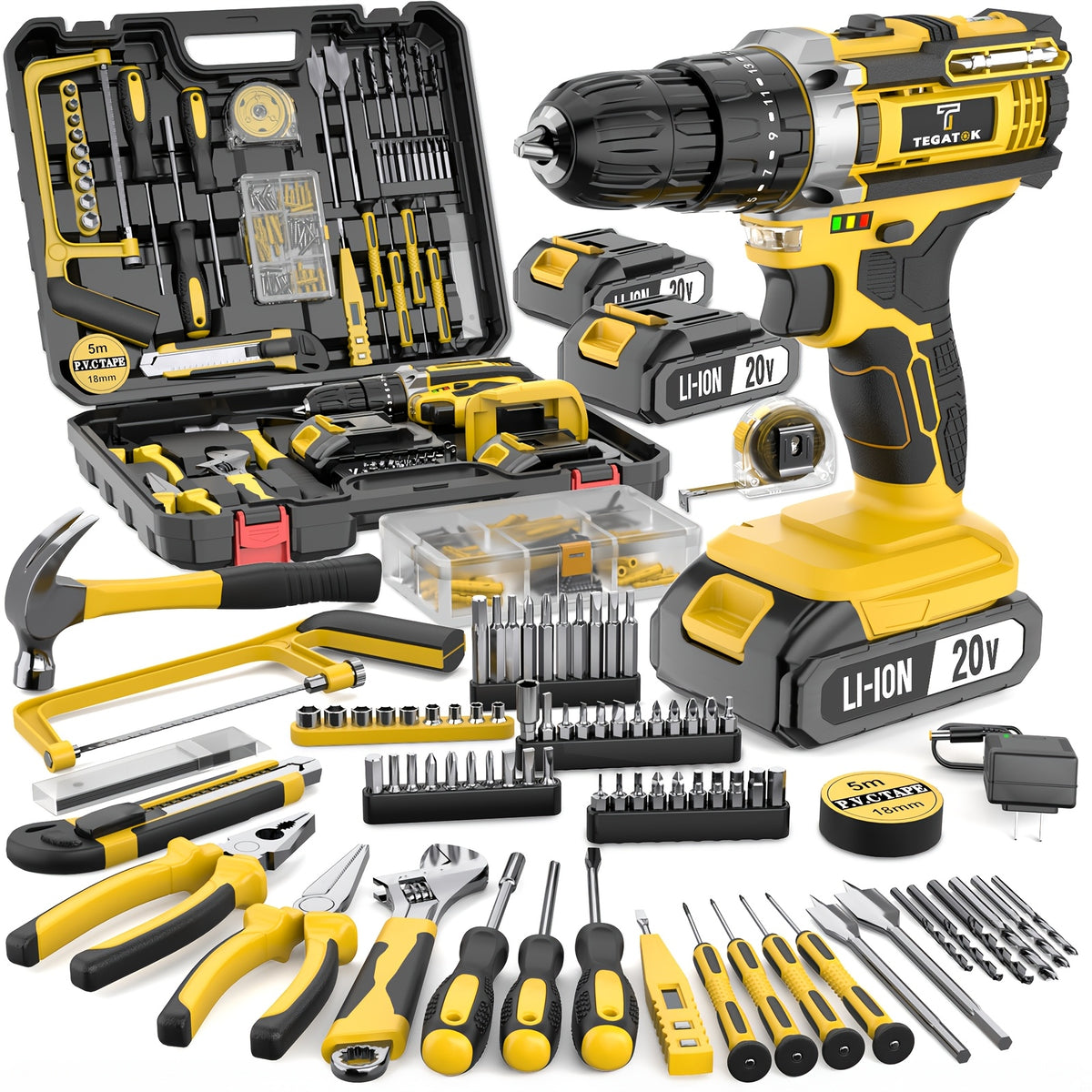 20v 58 136pcs 147pcs cordless impact drill kit 20