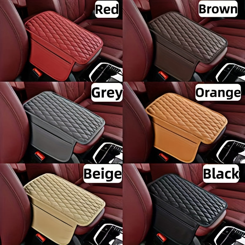 car armrest box mat pu leather storage pad multiple colors