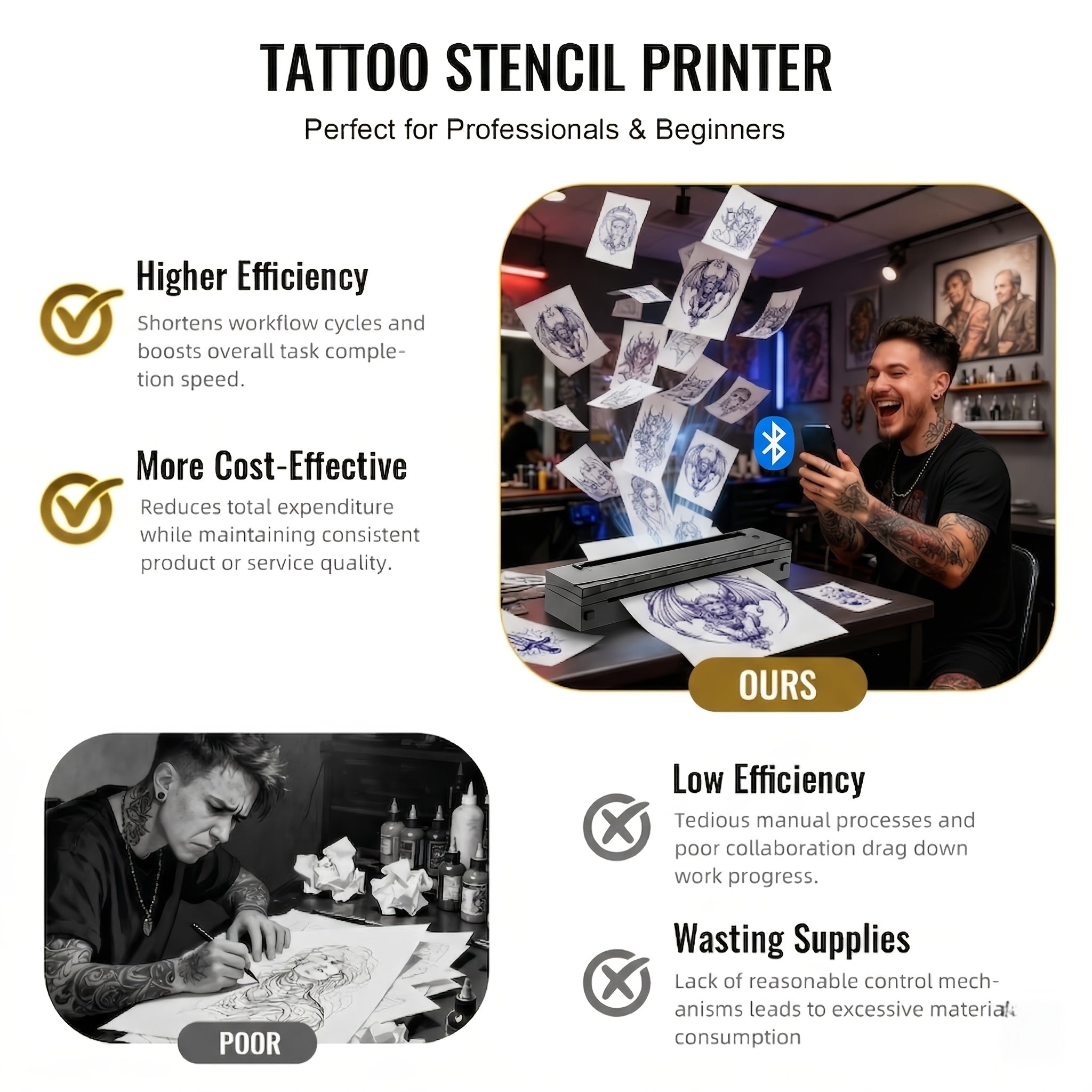 2026 new inkless a4 thermal printer document printer tattoo