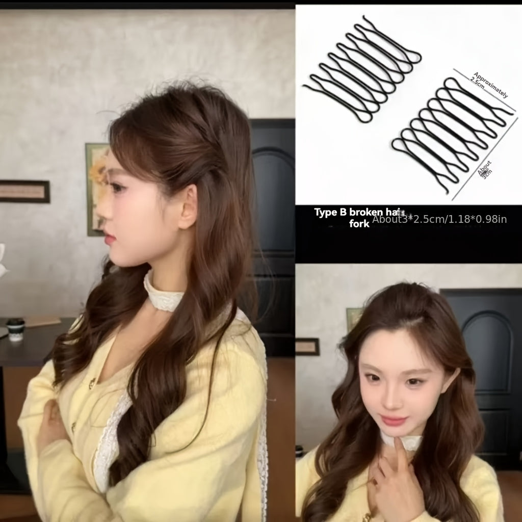 20pcs black hair fork clip a non slip upright hairstyle