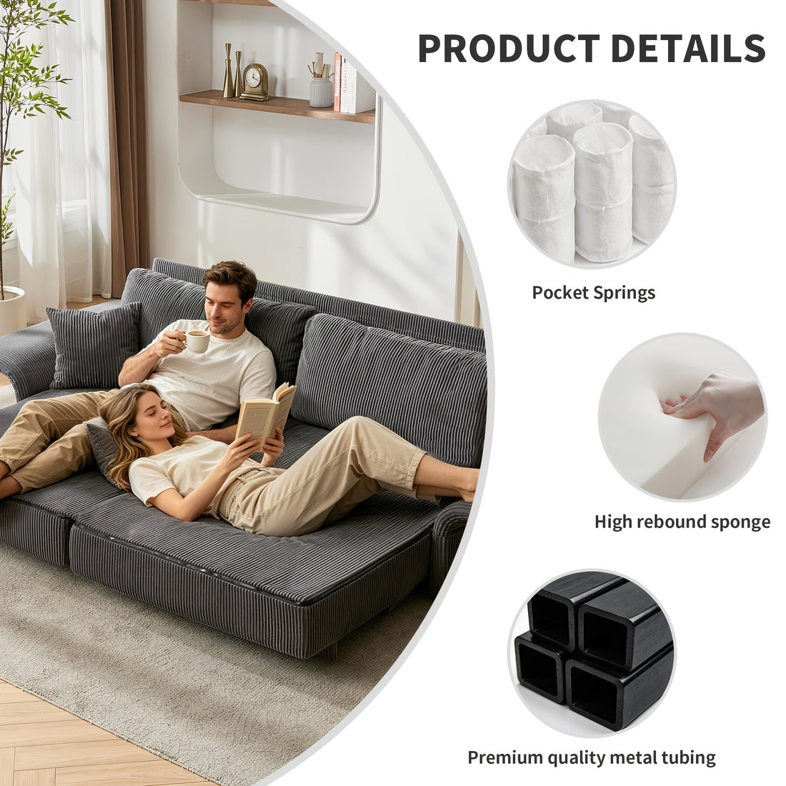 sleeper sofa bed set 2 in 1 convertible 2 seater corduroy