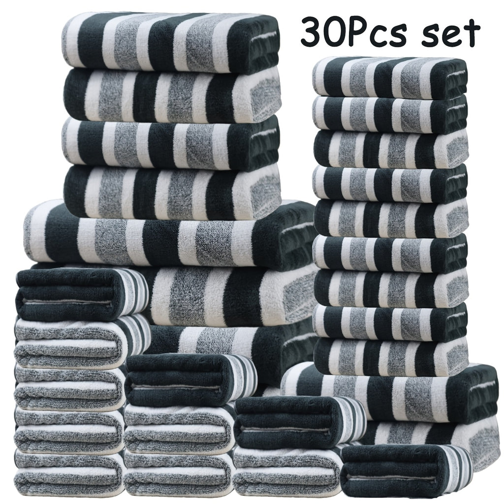 30pcs large wide   towel set quick