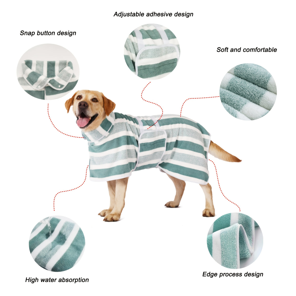 quick dry dog bath robe towel wrap suitable small medium
