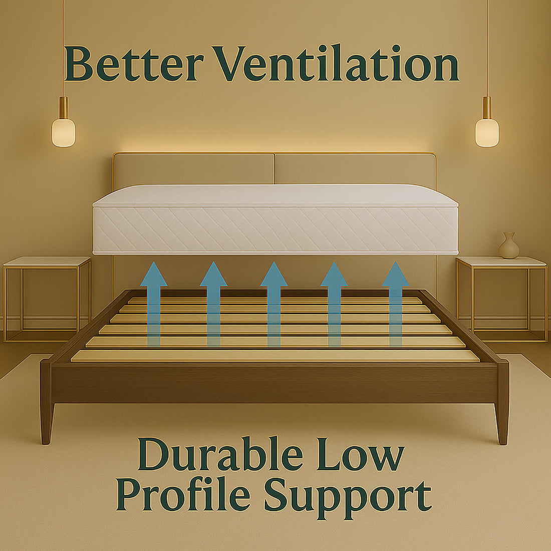 1-Inch" Extra Heavy Duty Horizontal Mattress Support Wooden Bunkie Board/ Mega Slats