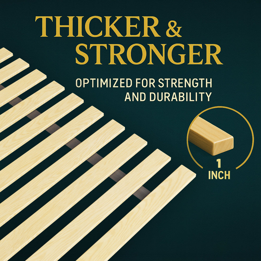1-Inch" Extra Heavy Duty Horizontal Mattress Support Wooden Bunkie Board/ Mega Slats