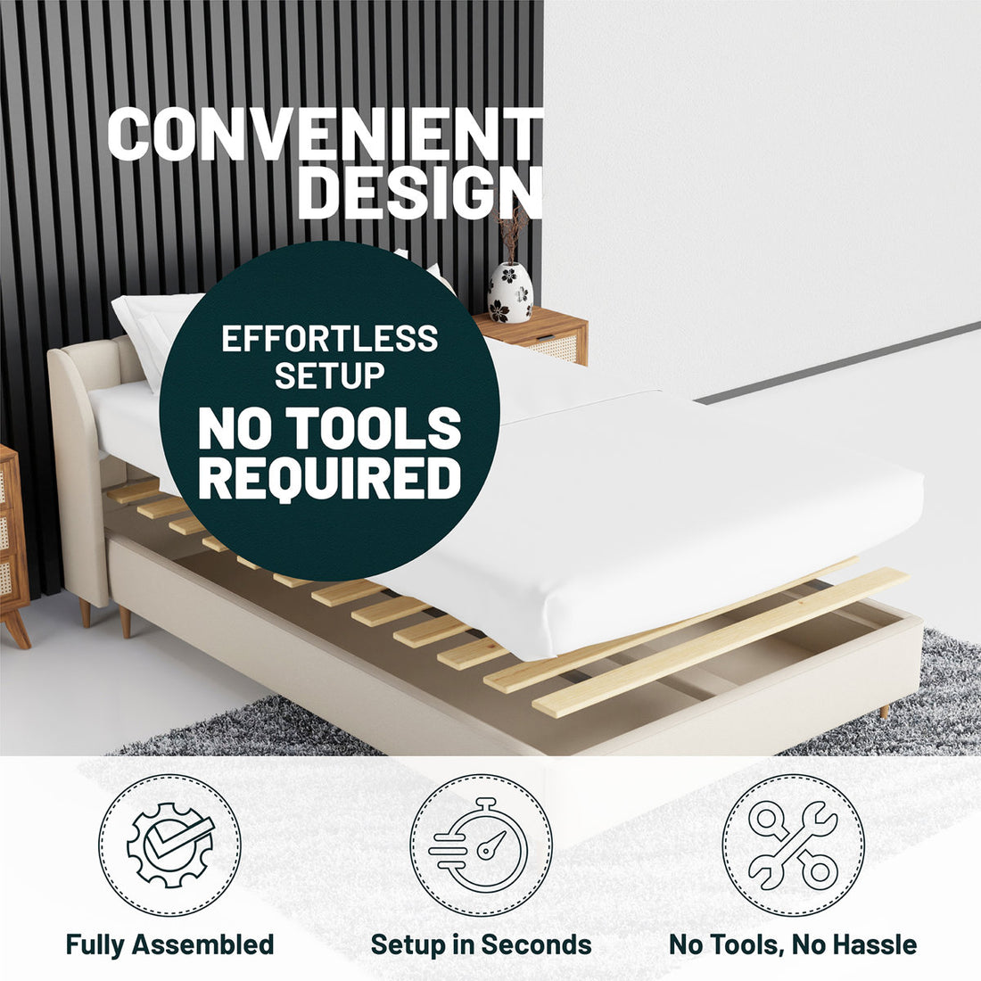 1-Inch" Extra Heavy Duty Horizontal Mattress Support Wooden Bunkie Board/ Mega Slats