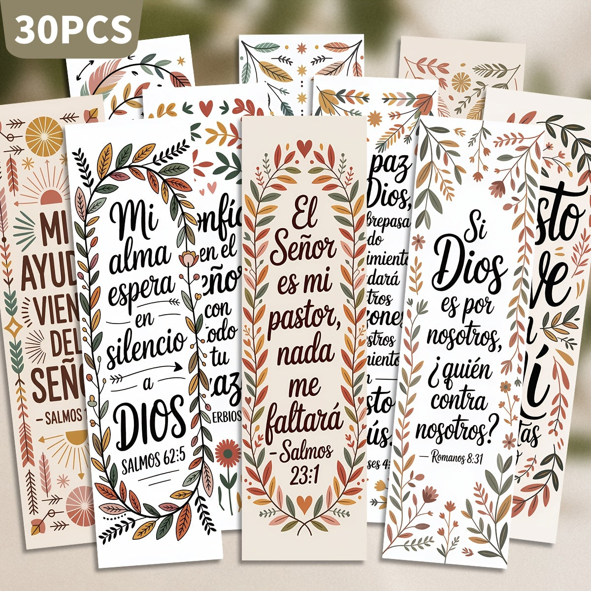30pcs spanish bible verse bookmarks suitable religious