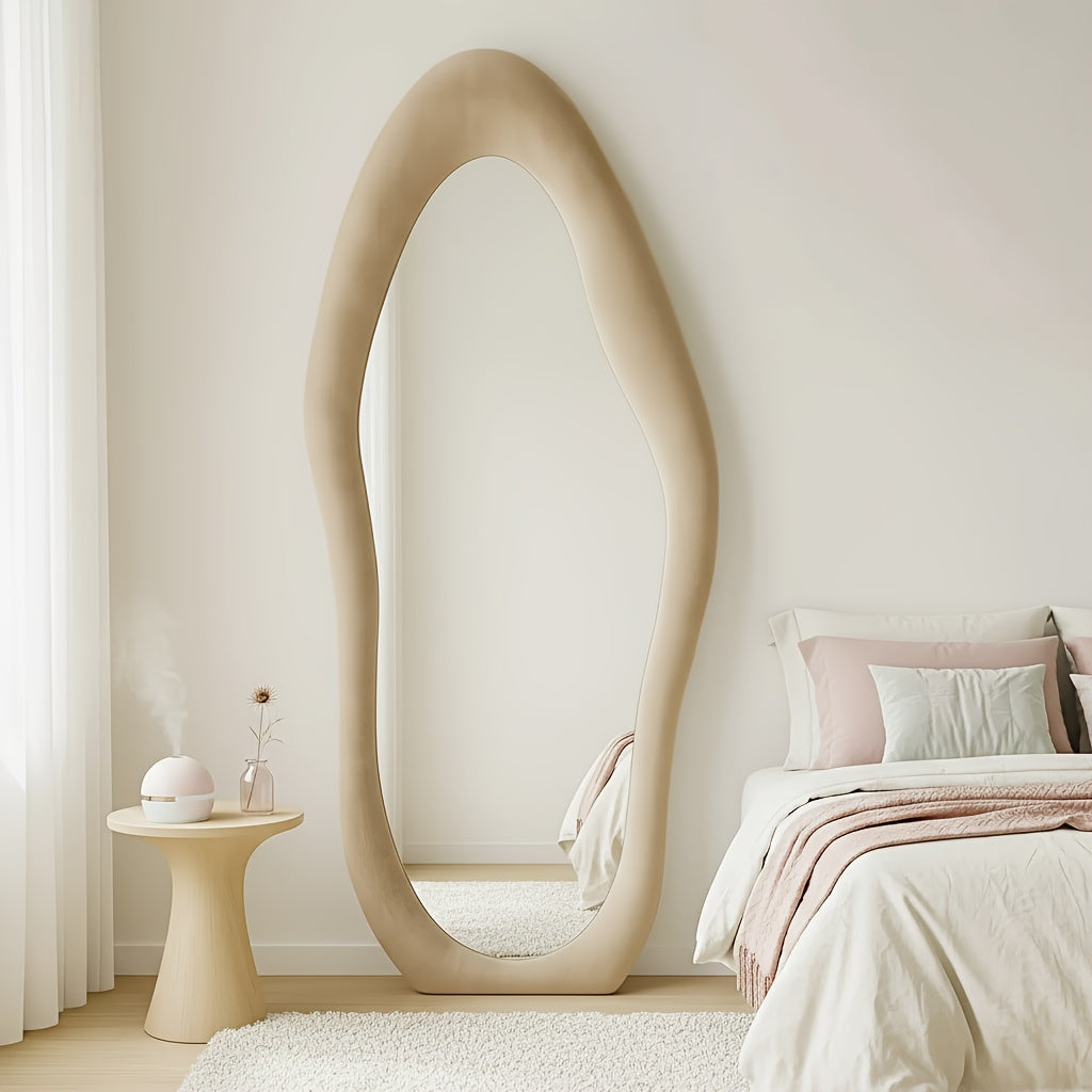 irregular   full length mirror safe rounded