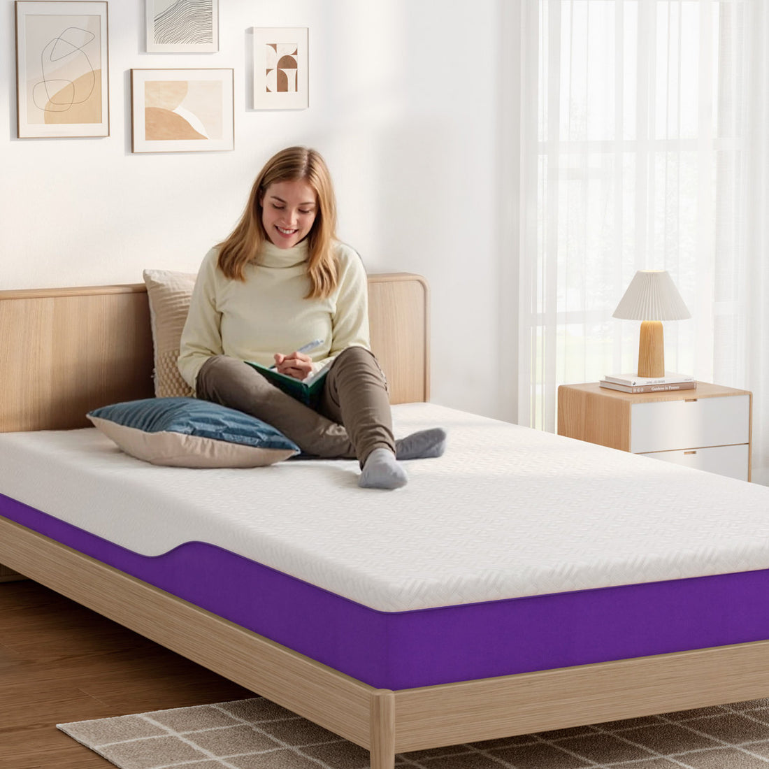 10" Mattress Twin Size, Gel Memory Foam Medium Mattress With Removable Washable Cover