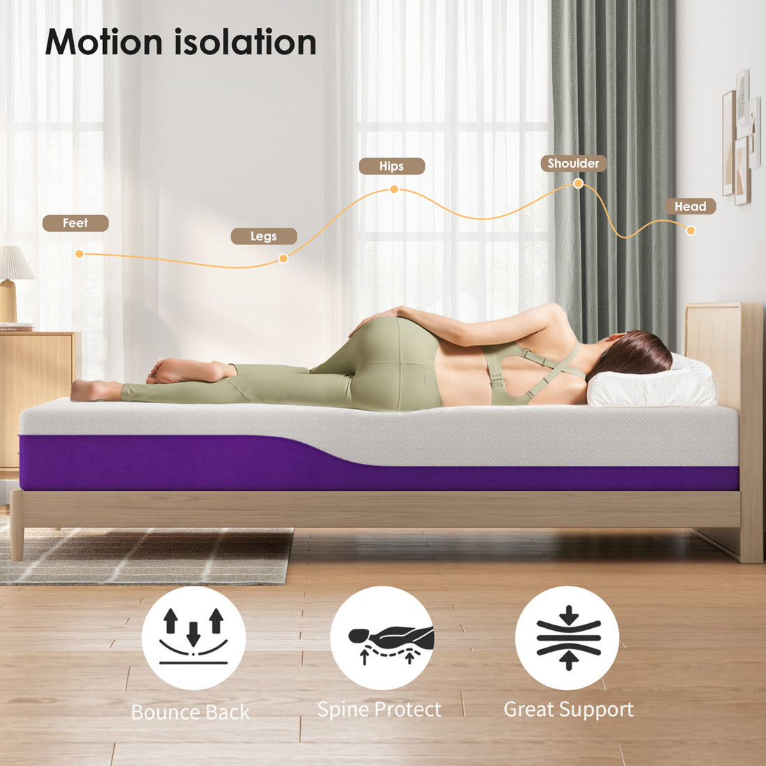 10" Mattress Twin Size, Gel Memory Foam Medium Mattress With Removable Washable Cover