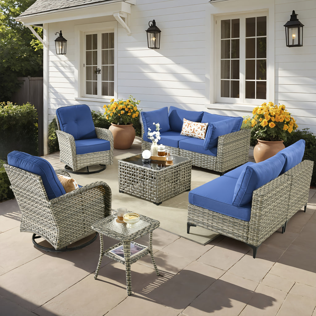 2 3 5 8 10pcs deep seat outdoor patio furniture set outside