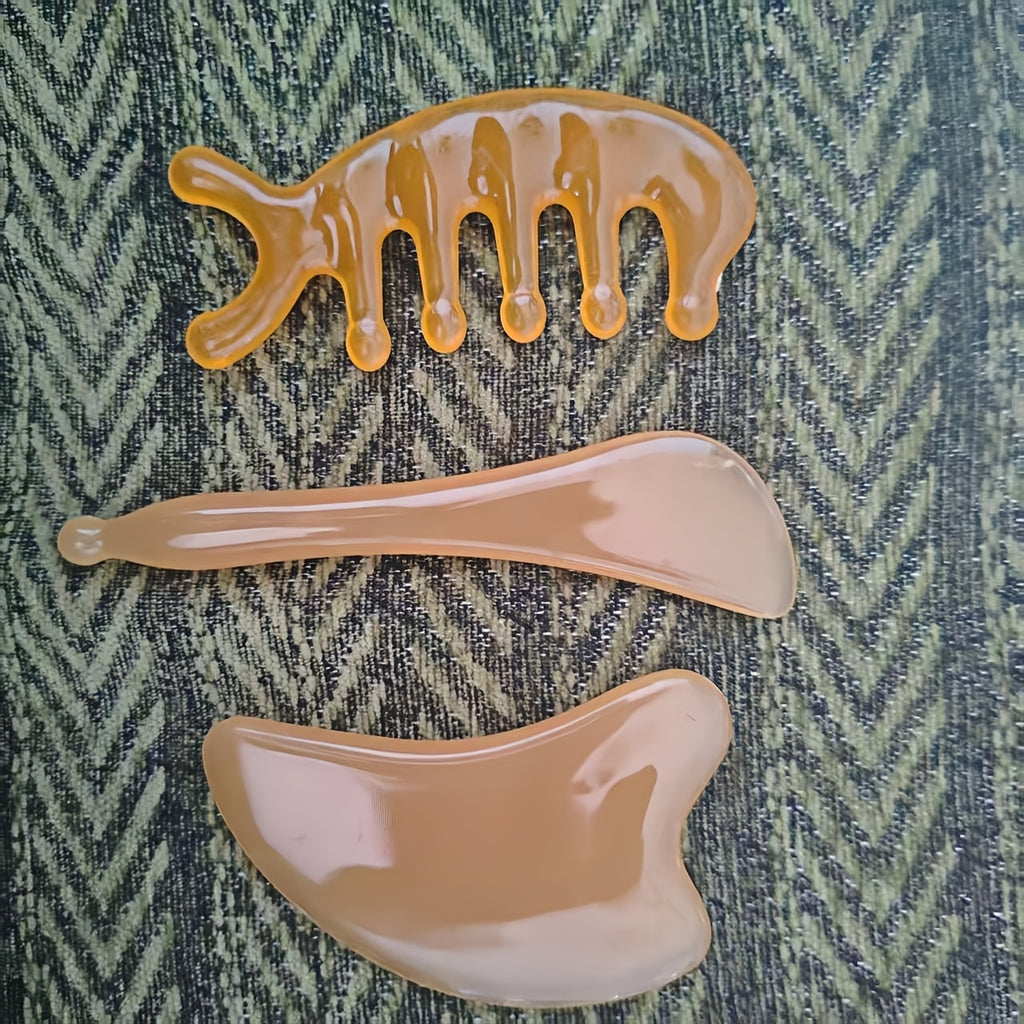 3pcs set designed gua sha massage tools head massage comb