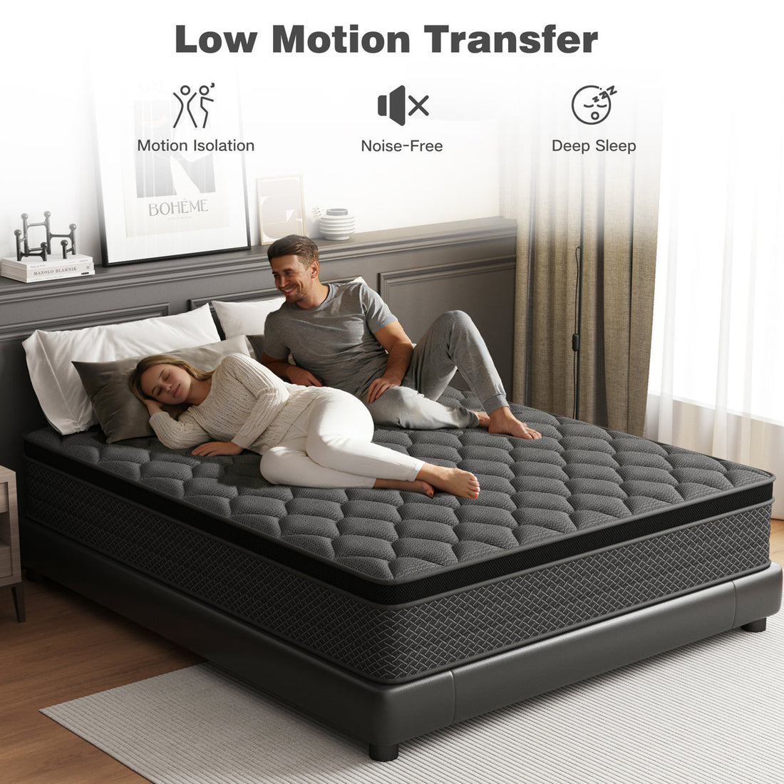 12" Cooling Gel Memory Foam Hybrid Mattress in a Box with CertiPUR-US