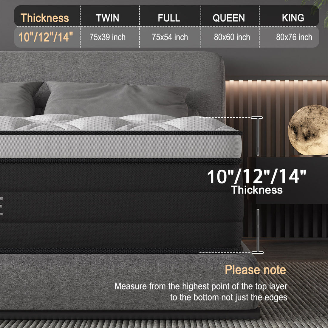 12" Medium-Firm Hybrid Mattress Pocket Springs Mattress in a Box