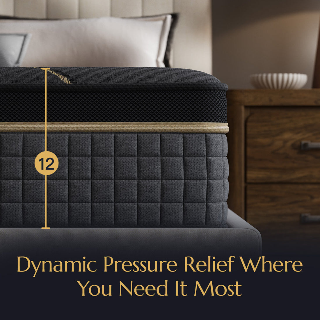 12'' Gentle Comfort Hybrid Mattress – Extra Lumbar & Hip Support, Pain Relief | 365-Night Trial, Fiberglass-Free Bed in a Box, Odorless, CertiPUR-US Certified