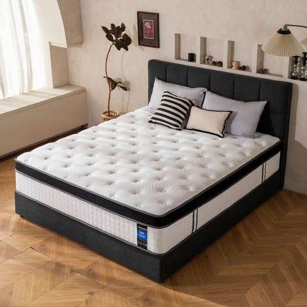 12'' Medium Cooling Gel Foam Hybrid Mattress With Certipur-Us Certified Pocket Spring, Pressure Relief, Motion Isolation