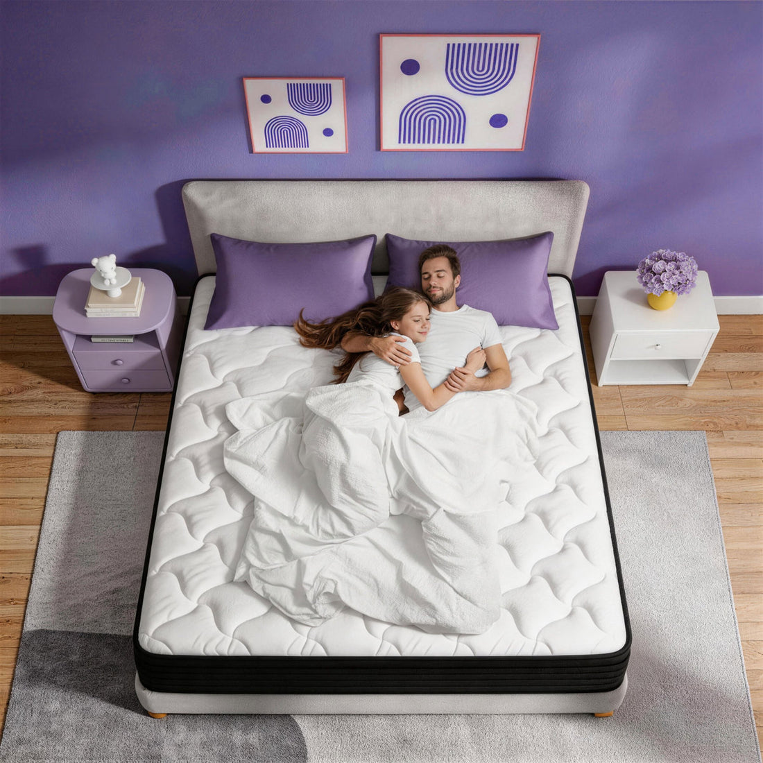 12/14 Inch Medium Firm Cooling Gel Mattress, Back Pain Relief Body Contouring Comfort, Breathable Hypoallergenic Mattress For Home Bedroom Use