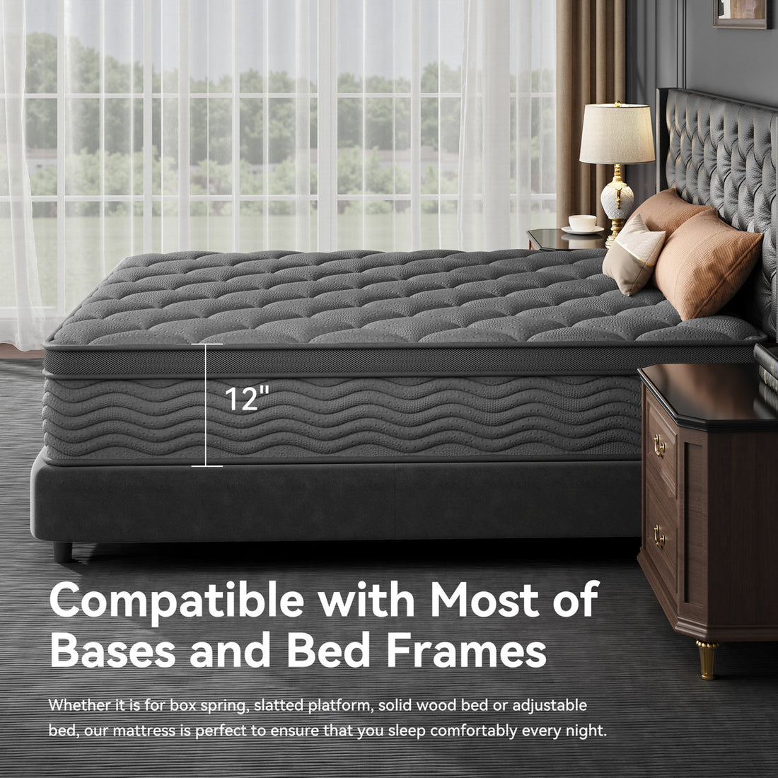12” Medium Hybrid Mattress Pocket Spring With Memory Foam