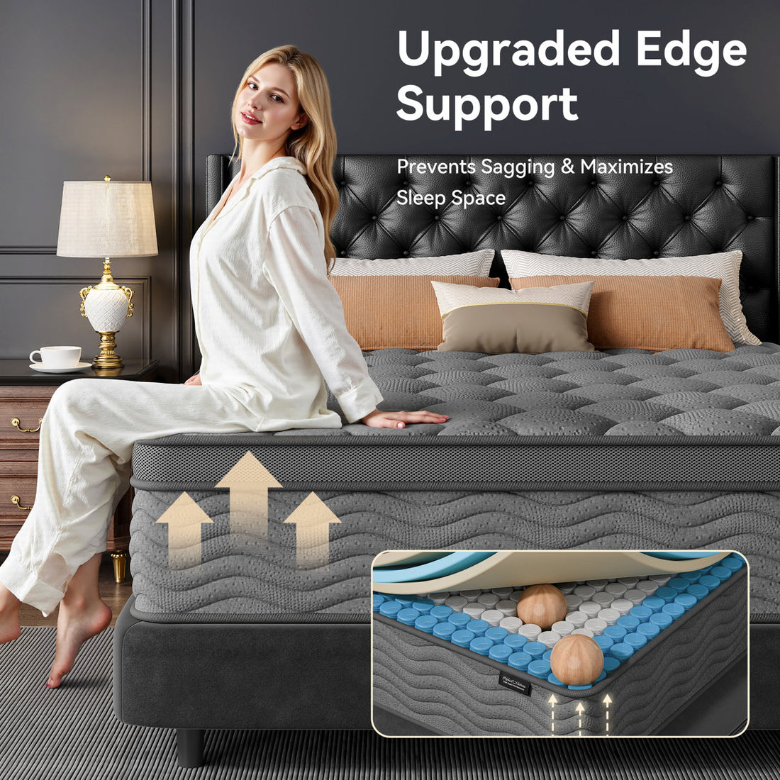 12” Medium Hybrid Mattress Pocket Spring With Memory Foam