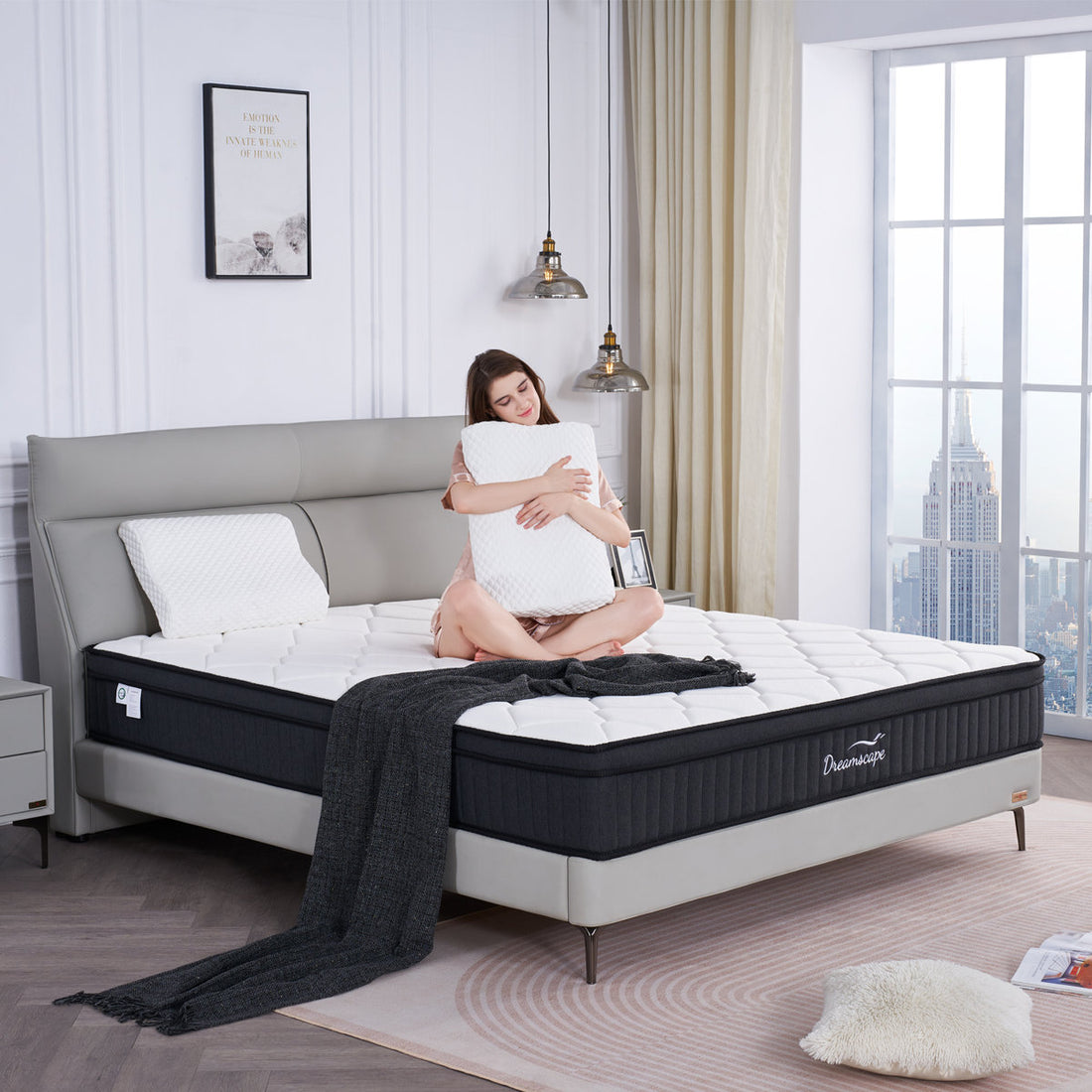 12 Inch Medium Firm Hybrid Pocket Coil Full Mattress,Edge Support & Motion Isolation