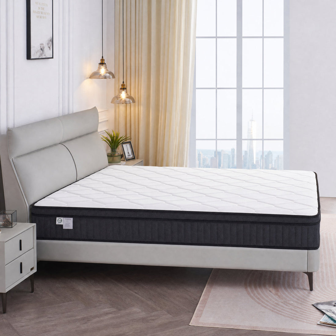 12 Inch Medium Firm Hybrid Pocket Coil Full Mattress,Edge Support & Motion Isolation