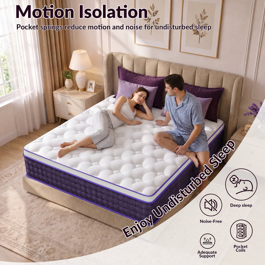12 Inch Queen Soft Gel Memory Foam Hybrid Mattress, Cloud-Like Body Contouring, Pressure Point Relief, Fiberglass-Free, CertiPUR-US & OEKO-TEX Certified