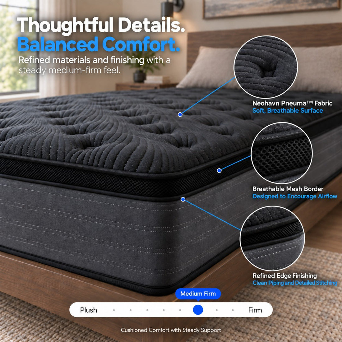 12 Inch Twin Mattress Cooling Gel Memory Foam Bed In A Box, Medium Firm & Pressure Relieving, Certipur-us Certified - Black
