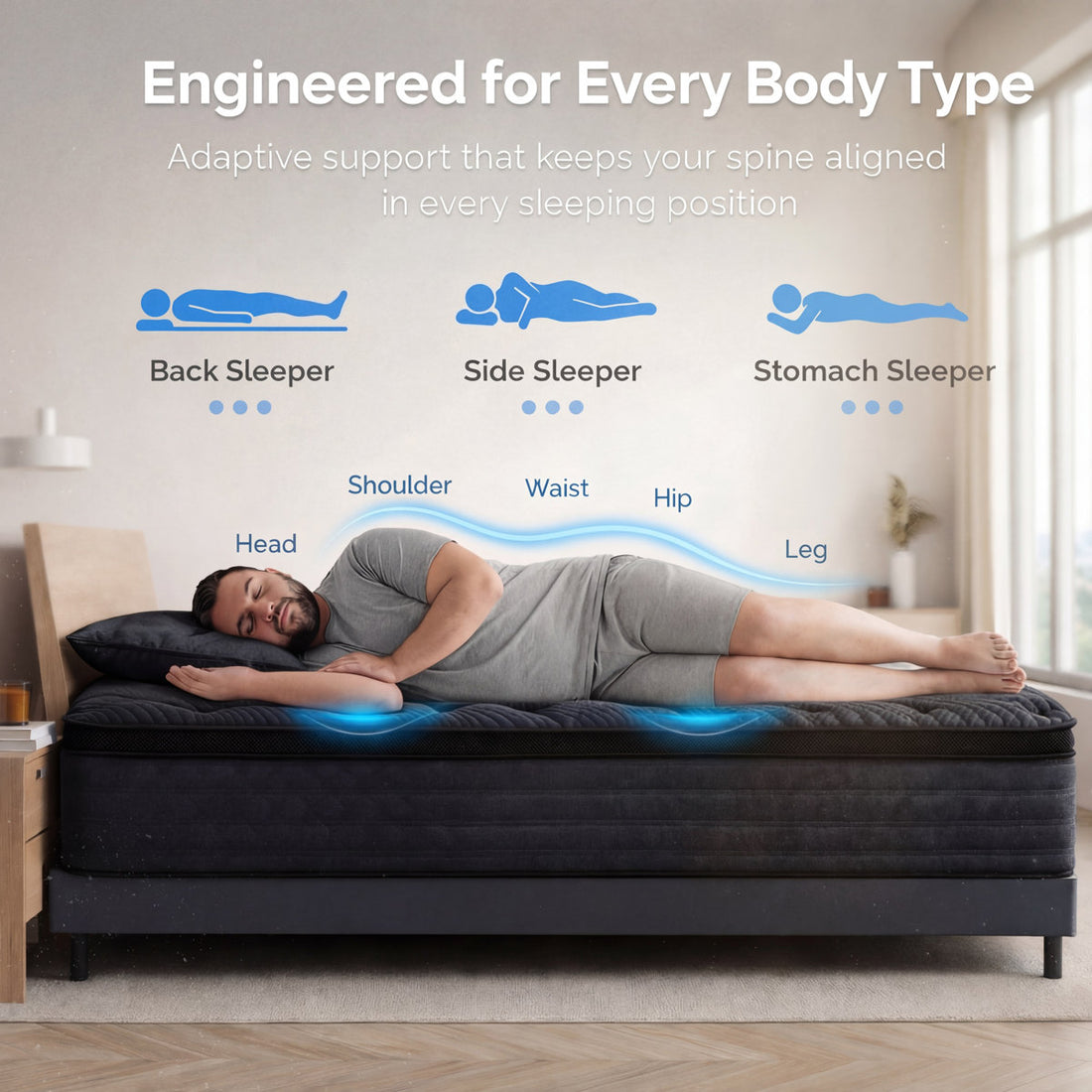 12 Inch Twin Mattress Cooling Gel Memory Foam Bed In A Box, Medium Firm & Pressure Relieving, Certipur-us Certified - Black