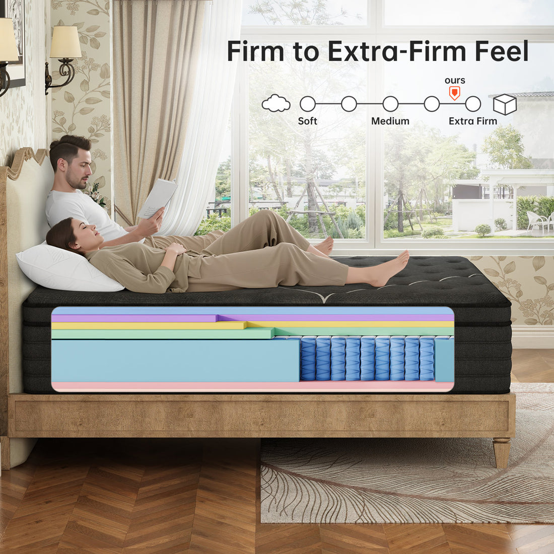 14.2-Inch Firm To Extra Firm Hybrid Mattress With Form Enhanced,  Back Support & Cooling Comfort
