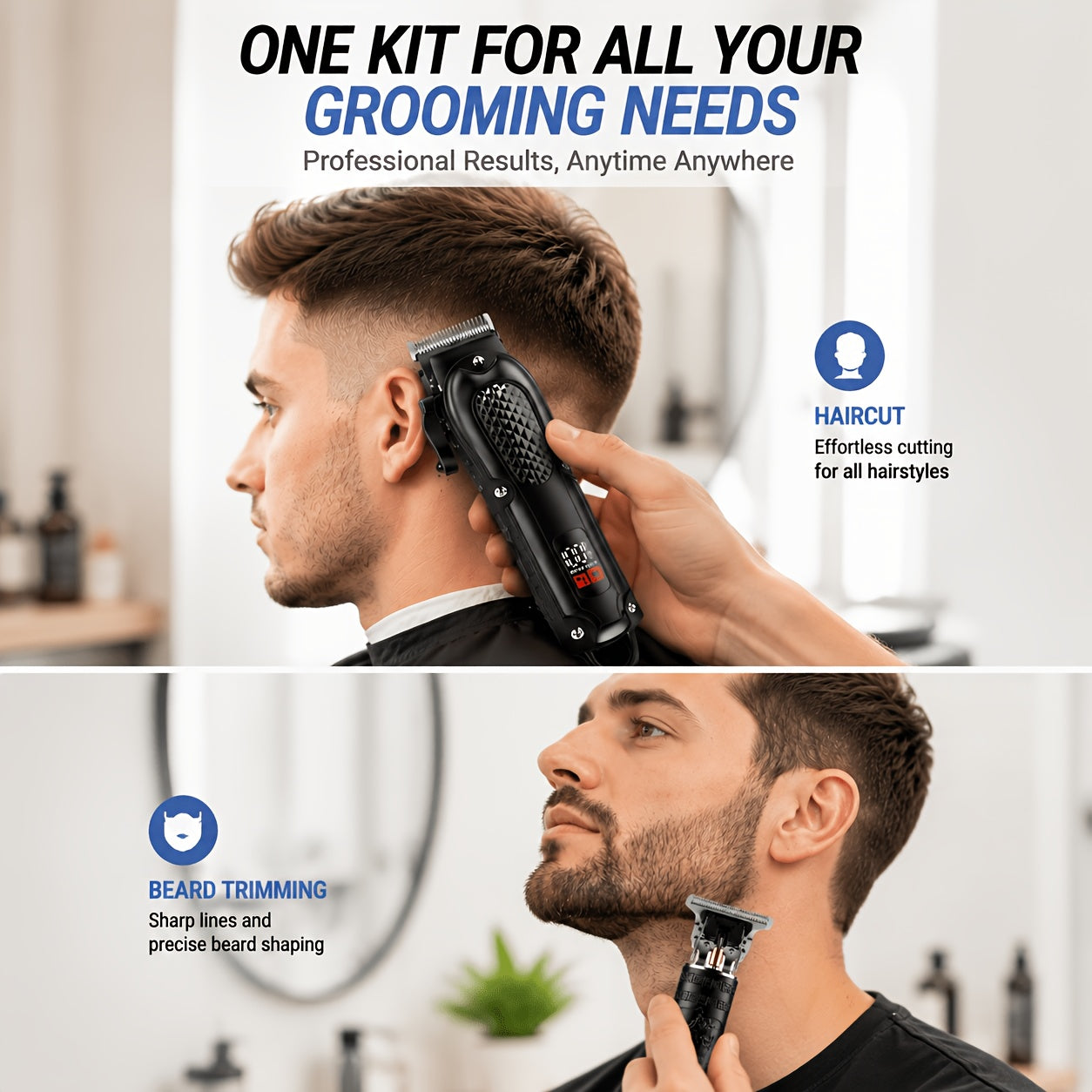 rechargeable electric grooming kit   an lcd battery