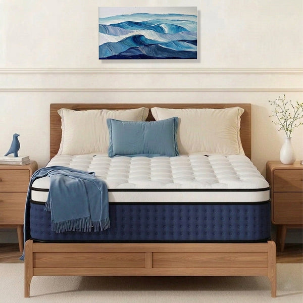 14"Medium Firm Cooling Gel Foams Hybrid Mattress in a Box, Motion Isolation, Edge Support, Certipur-US, OEKO-TEX Certified