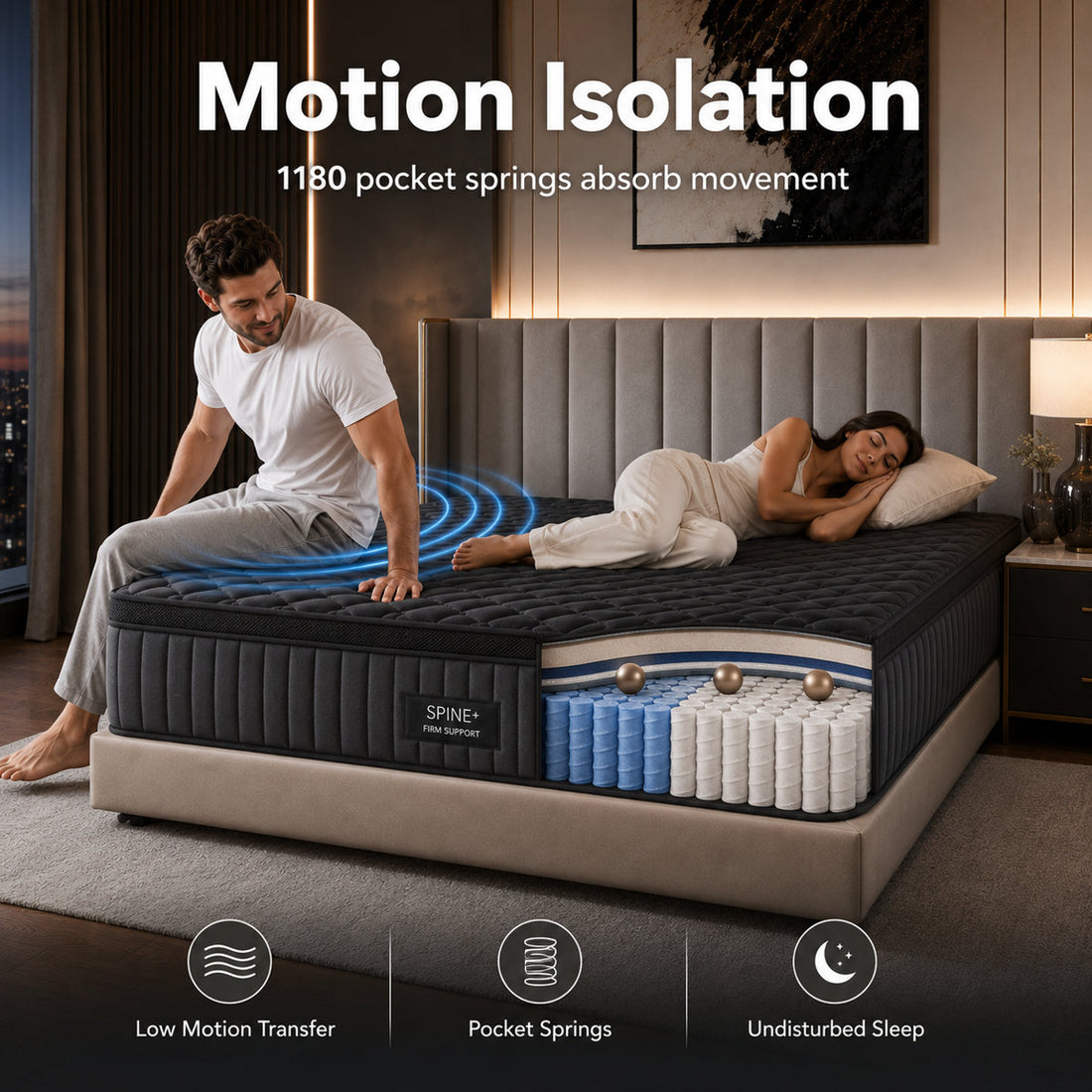 14" Extra Firm King Mattress for Back Pain - 7-Zone Orthopedic Support