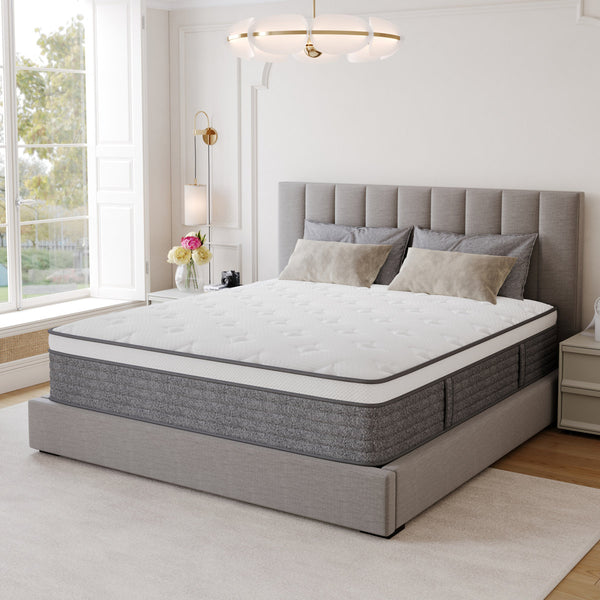 14" Grey Medium Hybrid Mattress - EdgeSupport & Motion Isolation