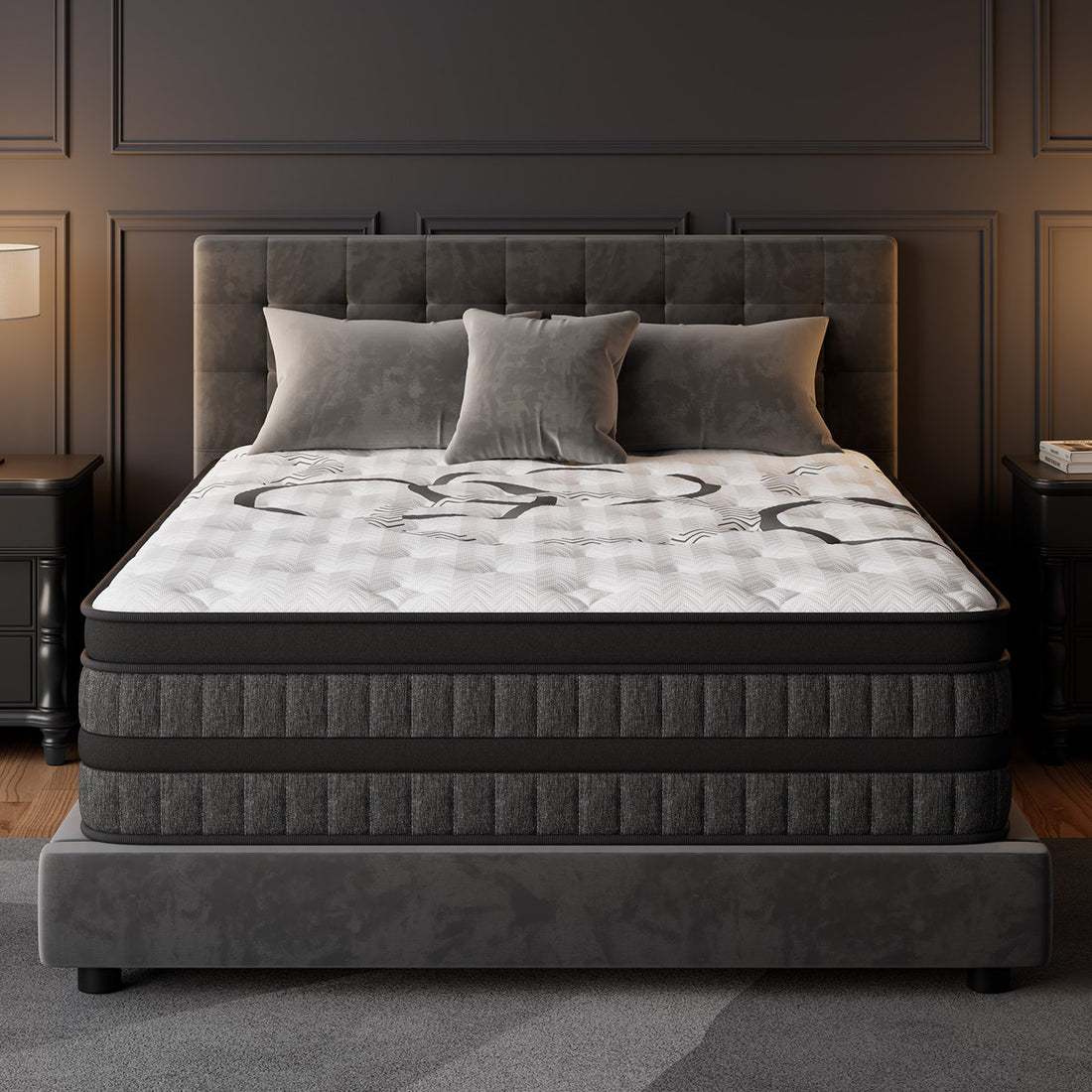 14" Medium Firm Euro Top Hybrid Mattress with Multi-layer Gel Memory Foam,Enhanced Pocket Springs for Motion Isolation & Pressure Relief