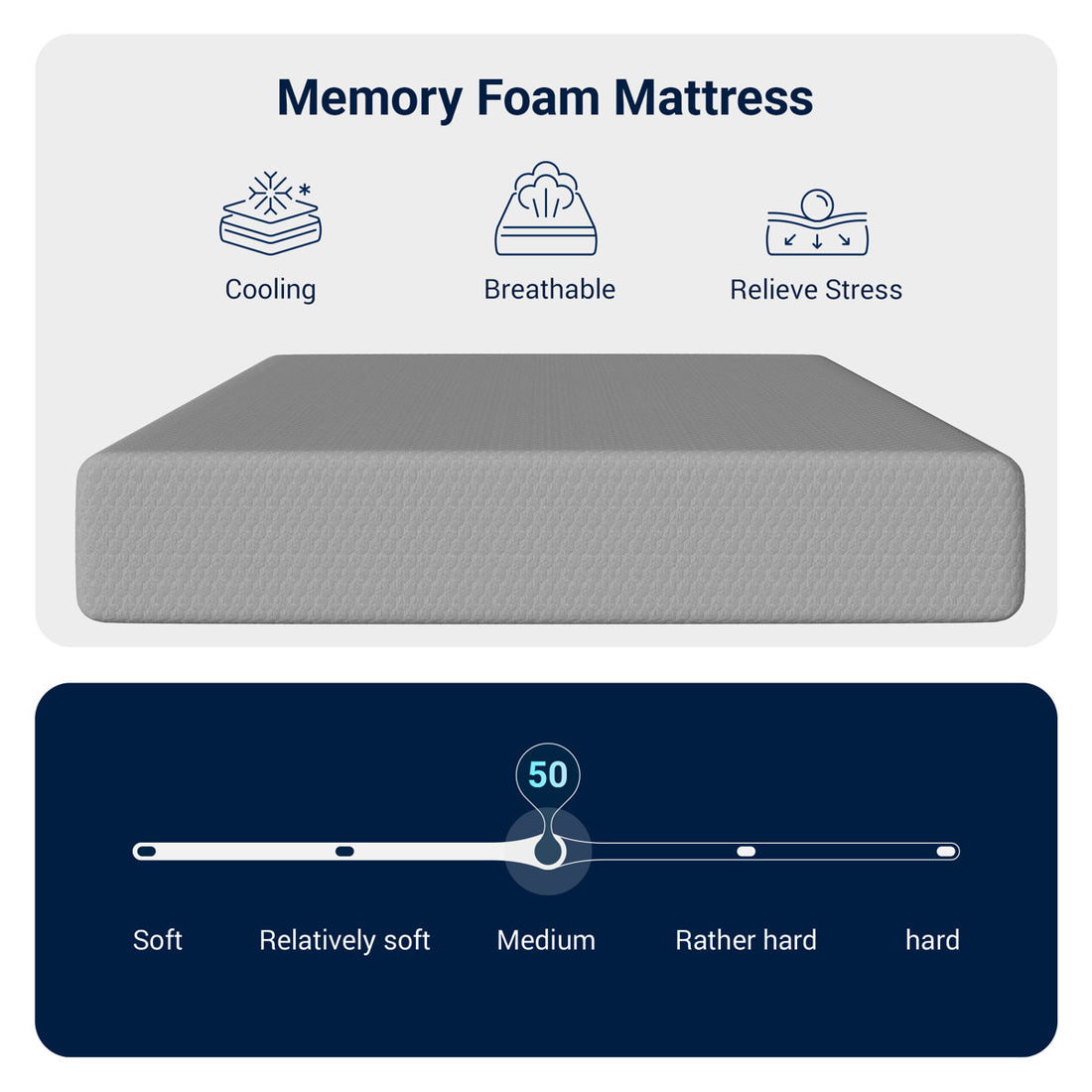 14" Medium Gel Memory Foam Mattress