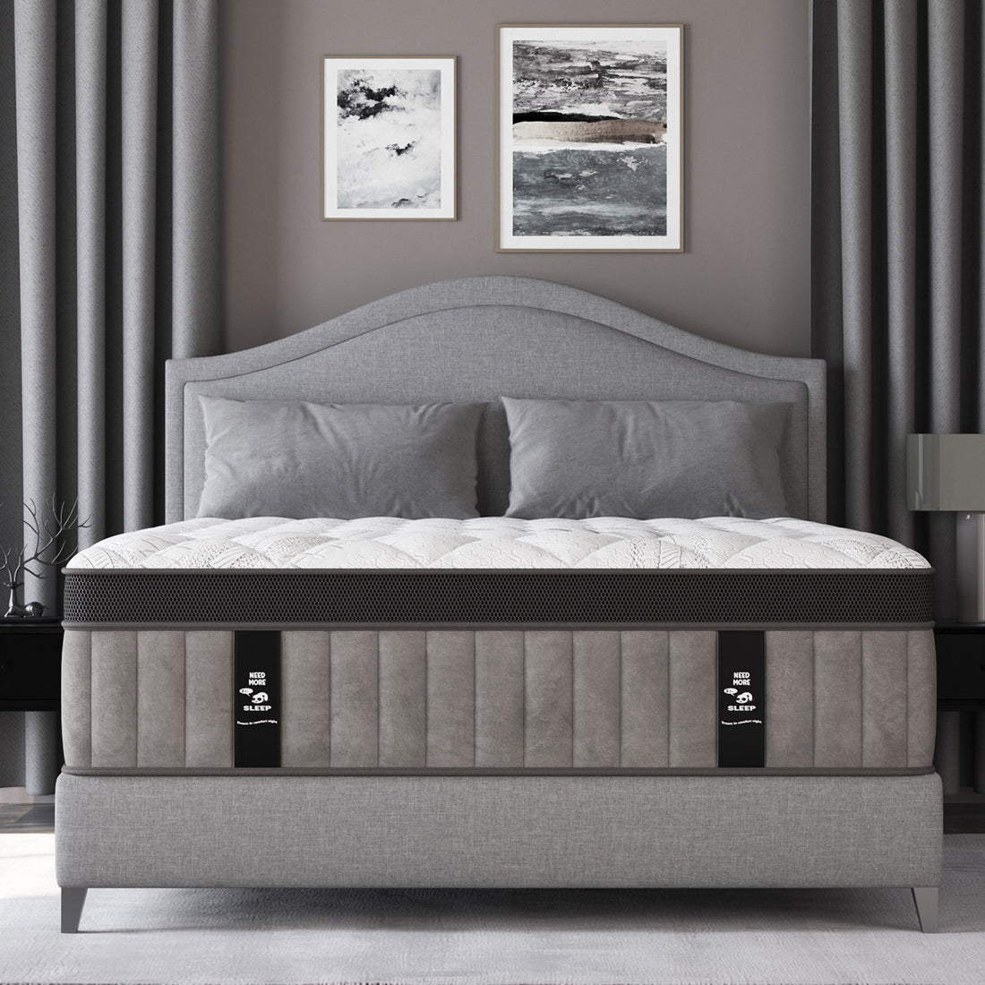 14'' Hybrid Mattress, Medium-Firm Support, Pocket Spring & Memory Foam, Mattress in a Box, Motion Isolation, Breathable & Fiberglass-Free