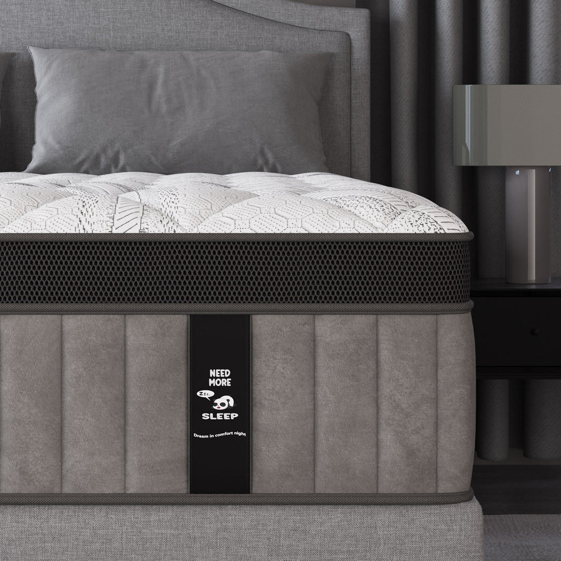 14'' Hybrid Mattress, Medium-Firm Support, Pocket Spring & Memory Foam, Mattress in a Box, Motion Isolation, Breathable & Fiberglass-Free